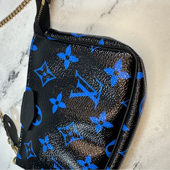 Louis Vuitton Mini Pochette bag Digital Blue/black clutch Monogram LV purse - Picture 14 of 16